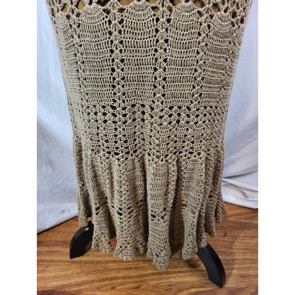 Sundance Size XS Brown Crochet Halter Top Dress - Picture 4 of 7